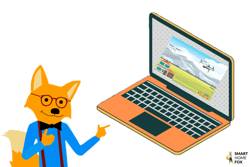 Der Smart Home Fox bereitet sich für die Drohnenführerscheinprüfung vor